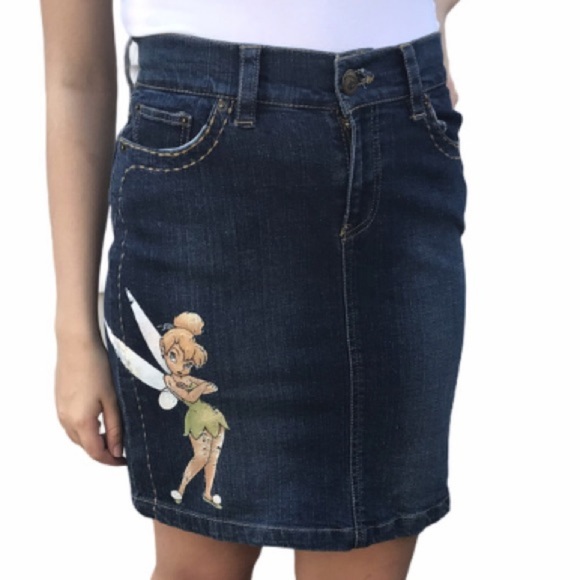 Disney Dresses & Skirts - Disney Tinkerbell Pixie Dust Denim Skirt - Size 6